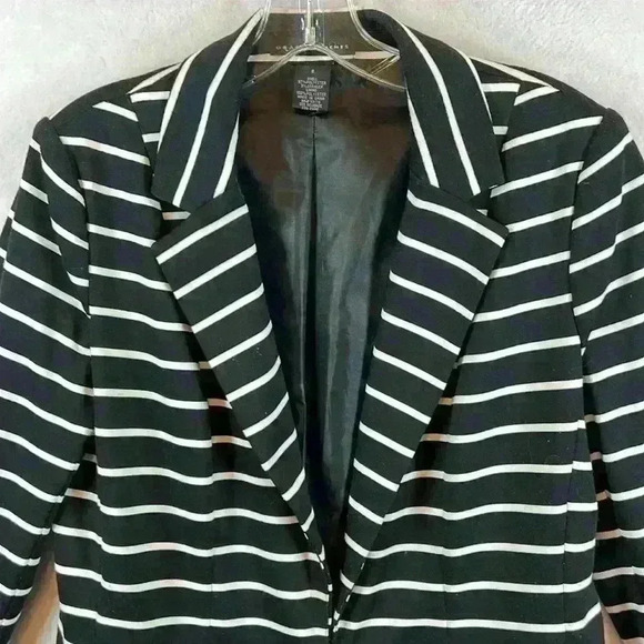 Grace Elements Jacket Women’s 6 Black White Stripes Professional - Picture 2 of 8